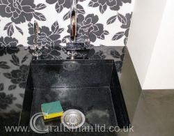 Square granite sink from A Black granite